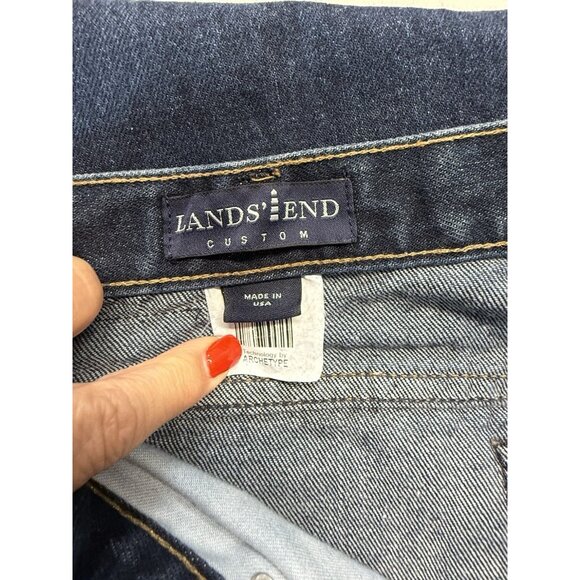 Lands End Mens Square Rigger Jeans~Size 35 x 31~Blue Dark Wash Straight ~ L14 27 - Picture 7 of 9